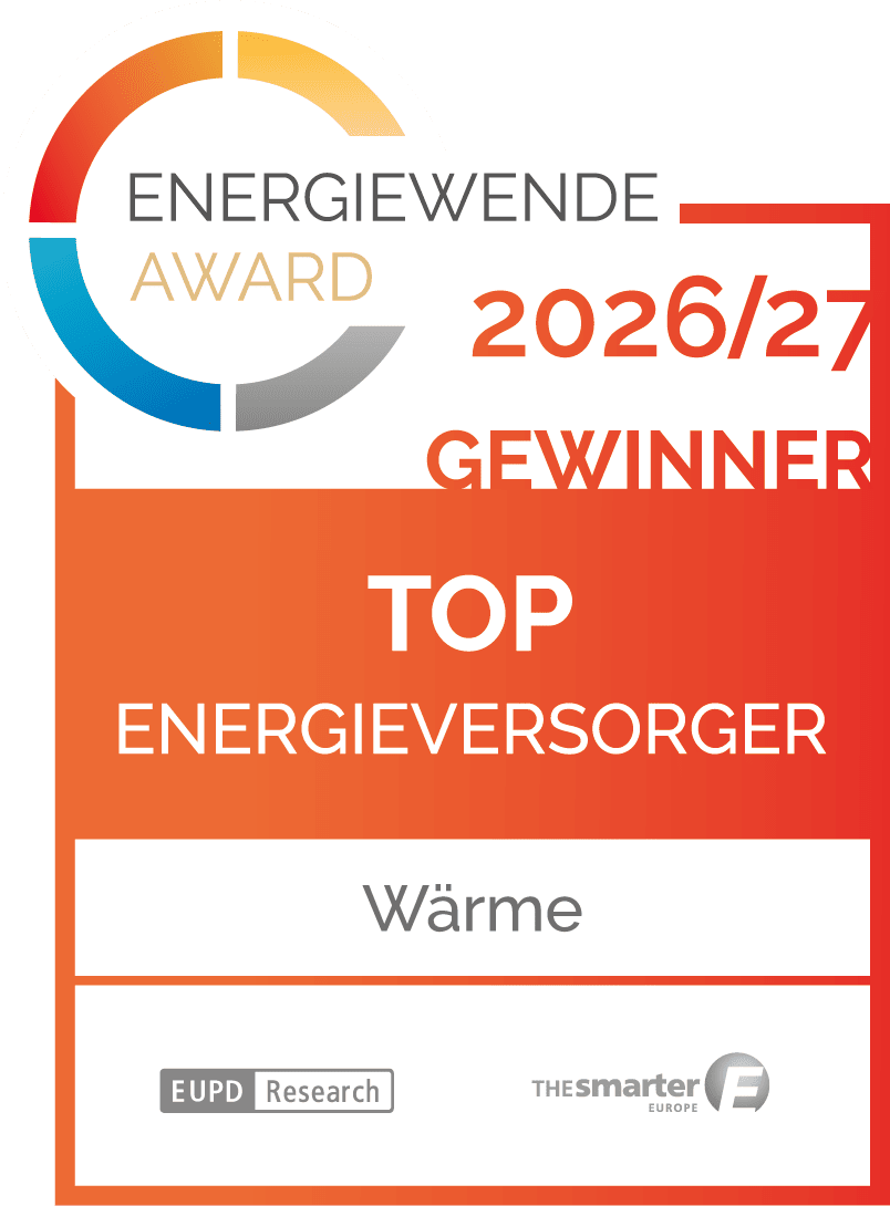 Energiewende Award 2025/26: TOP Energieversorger in der Kategorie Wärme.