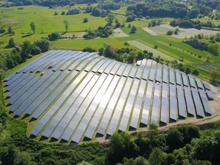 Freiflächen Photovoltaikanlage in Malsch von oben