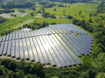 Luftaufnahme des Solarparks in Malsch