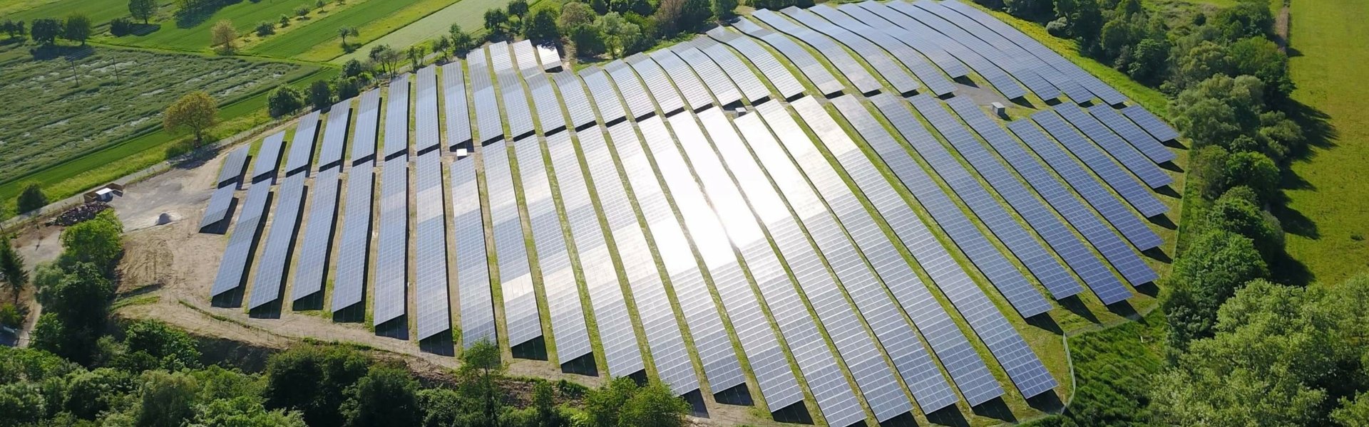 Luftaufnahme des Solarparks in Malsch