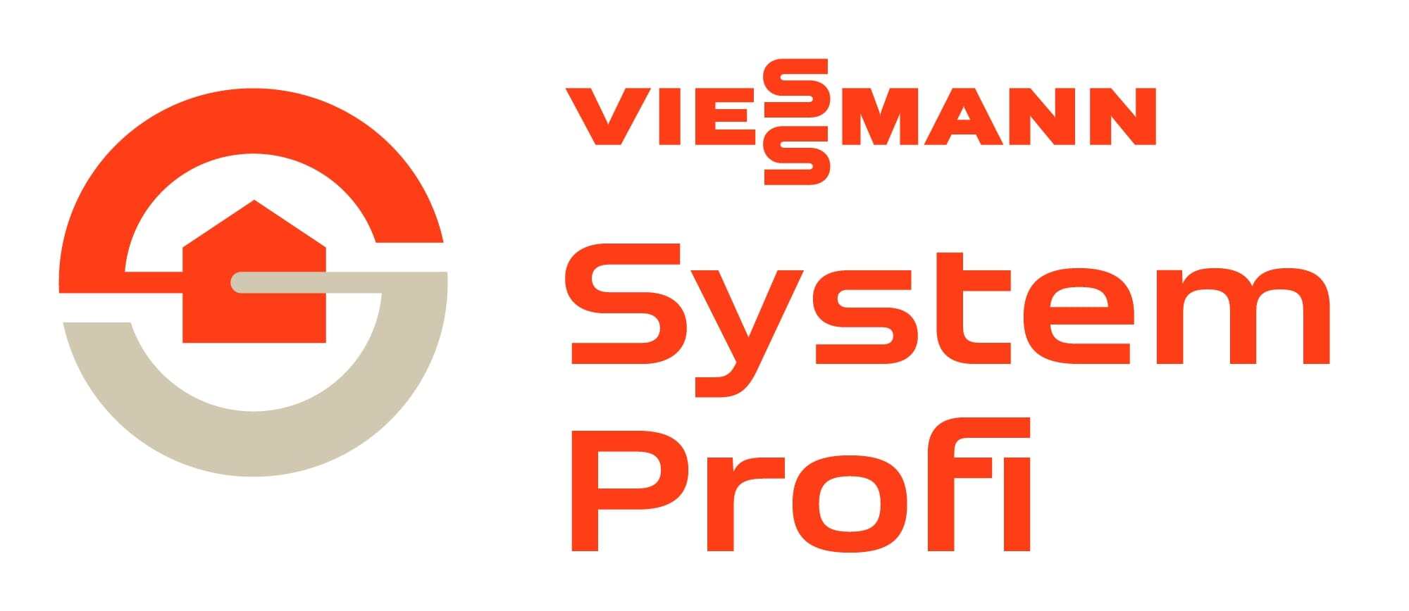 Logo des Heiztechnikhersteller Viessmann mit dem Zusatz Fachpartner.