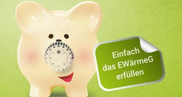 Schweinchen-Icon und Text "Einfach das EWärmeG erfüllen"