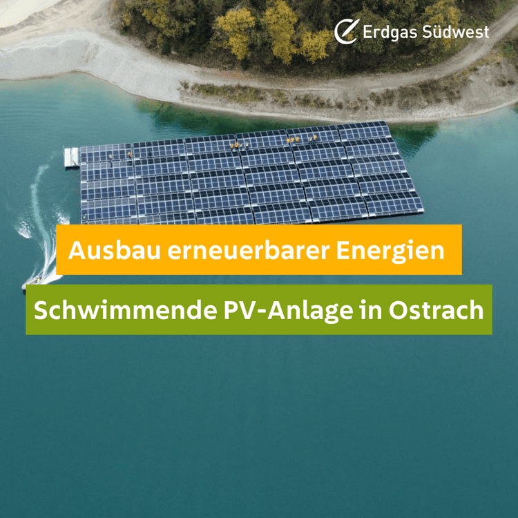 Vorschaubild: Schwimmende Photovoltaik-Anlage auf einem See in Ostrach.