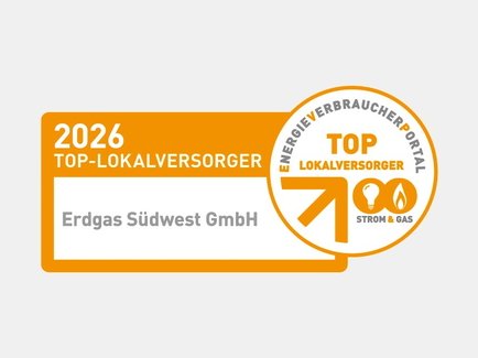 Erdgas Südwest wurde als Top Lokalversorger 2025 im Bereich Strom und Gas ausgezeichnet