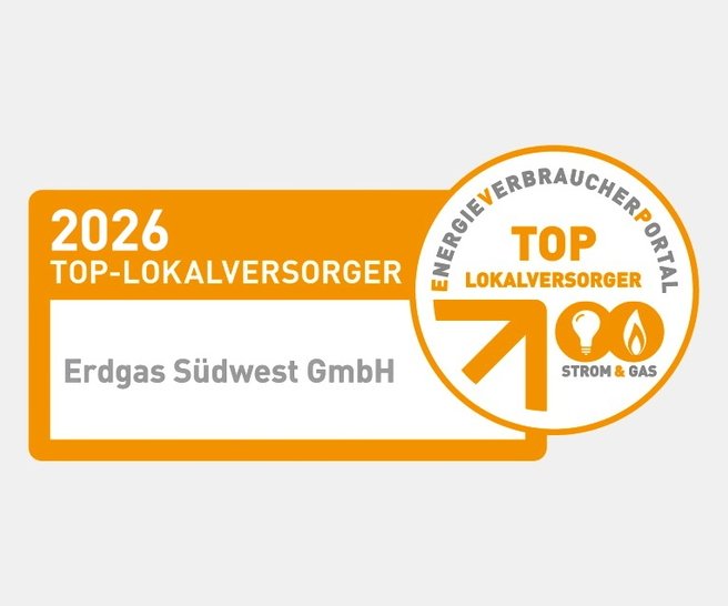 Erdgas Südwest wurde als Top Lokalversorger 2025 im Bereich Strom und Gas ausgezeichnet