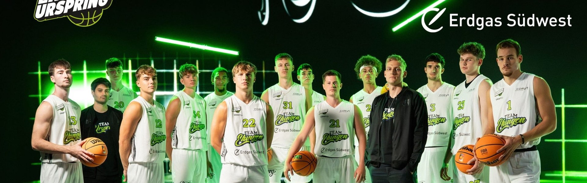 Mannschaftsfoto vom Team Ehingen Basketball aus der Saison 2025.