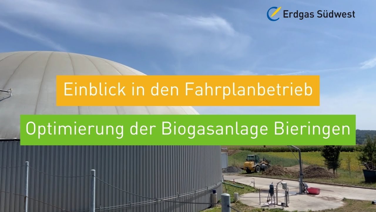 Biogasanlage Bieringen mit Hinweis auf Einblicke in den Fahrplanbetrieb und die Optimierung der Anlage.