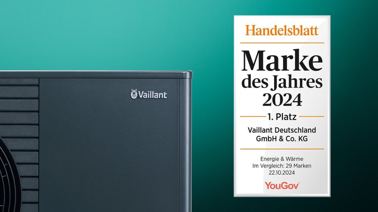 Vaillant wurde zur Marke des Jahres 2024 vom Handelsblatt und YouGov gekürt.