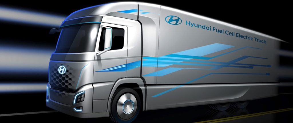 Modell des Wasserstoff-Lkws des Herstellers Hyundai