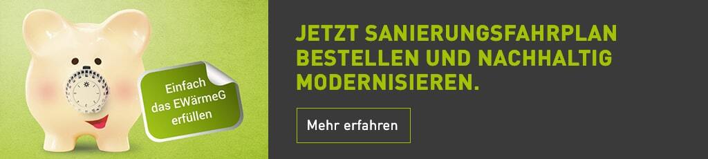 Banner Individueller Sanierungsfahrplan mit Verlinkung zur Beratungsseite der Erdgas Südwest GmbH