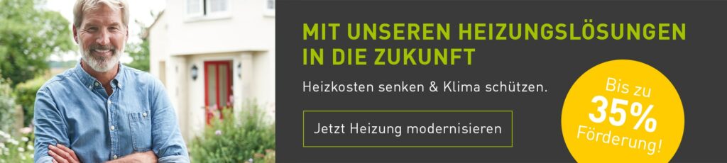 Banner Angebot Heizungslösungen, um Heizungskosten zu senken