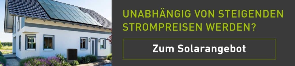 Banner Informationen Solaranlage Stromerzeugung Angebot