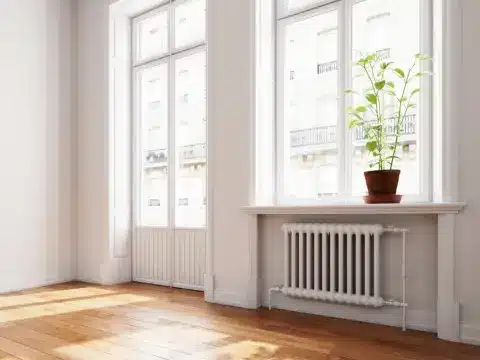 Helle Wohnung mit Fenstern und Heizkörper