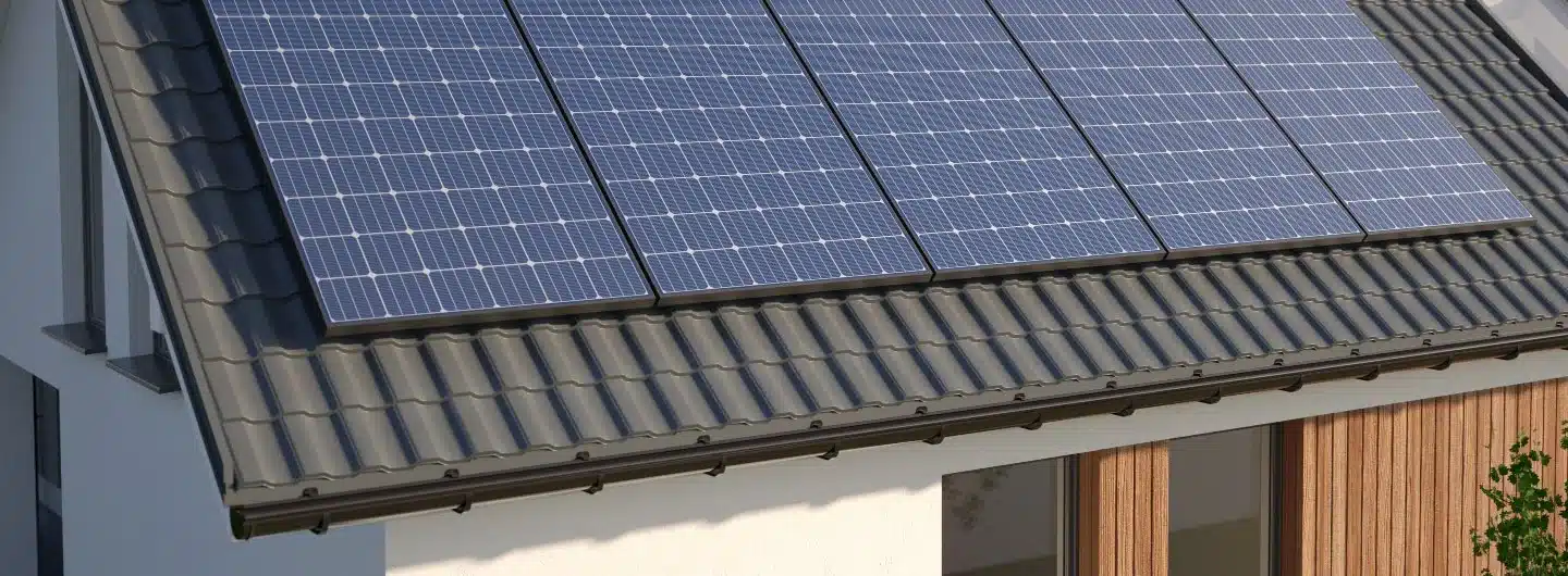 Einfamilienhaus mit Solaranlage auf Dach
